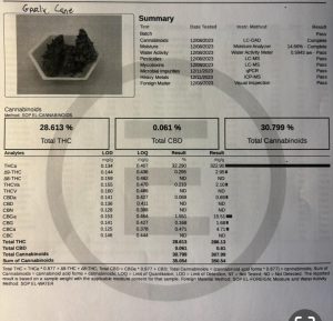 Garlic Cane Exotic Indoor THCA Flower COA 12-8-23